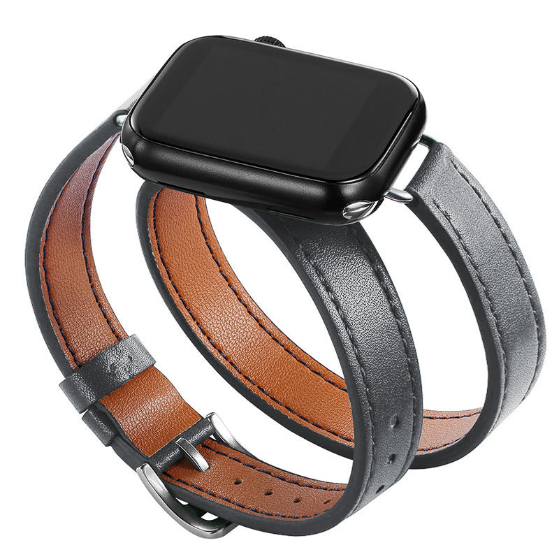 Serpentine Leather Watch Strap
