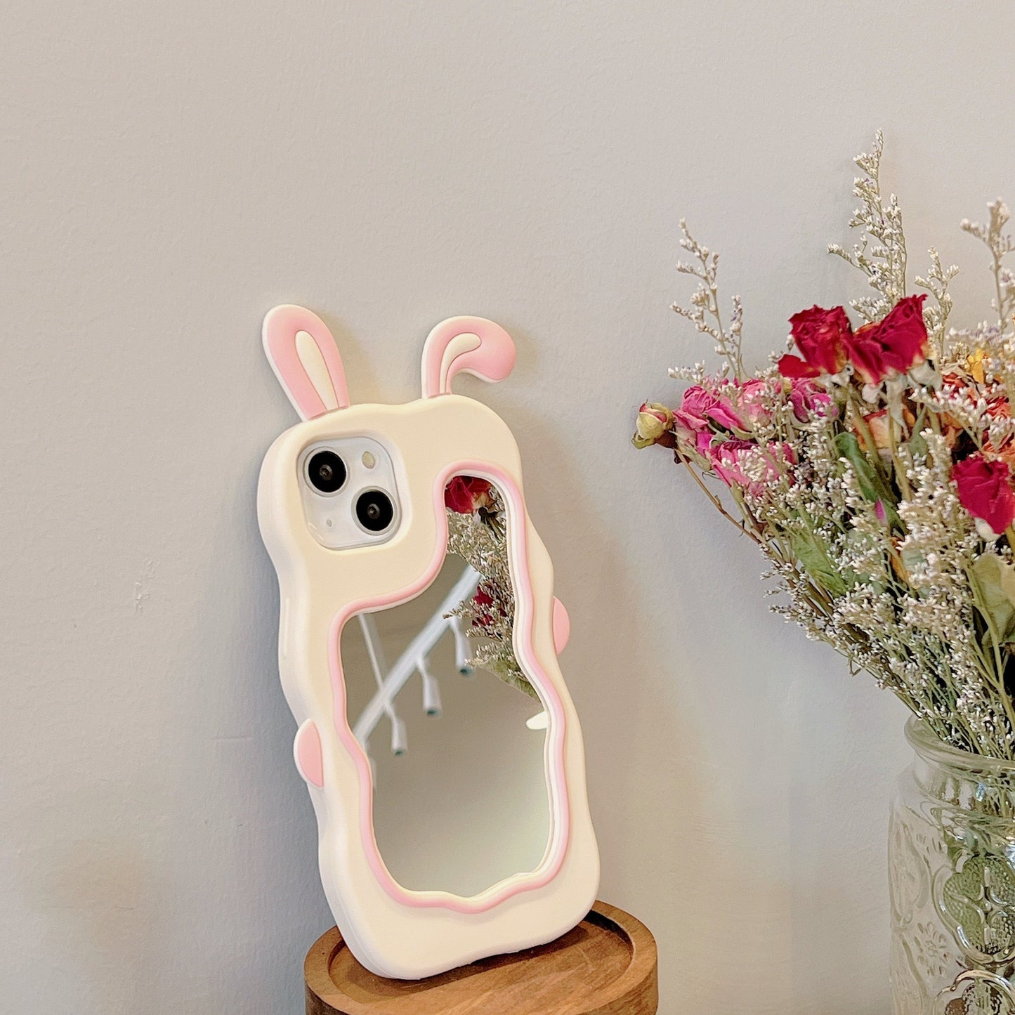 Rabbit Ear Makeup Mirror Phone Case